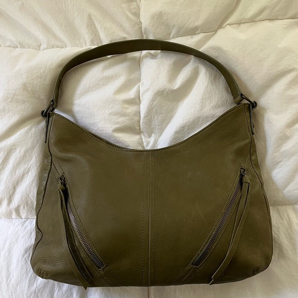 American Leather Co Handbags - American Leather Company Olive Green with brass hardware shoulder bag